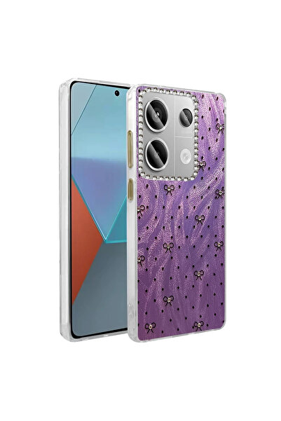 UnDePlus Xiaomi Redmi Note 13 Pro 4g Case Colorful Shiny Embossed Pattern Bla...