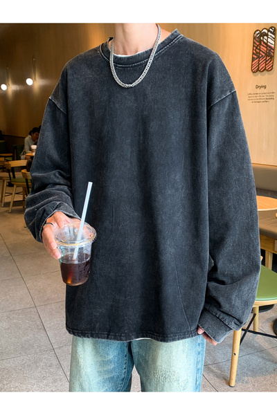 Take Two By Styli Men Oversized Washed Sweatshirt