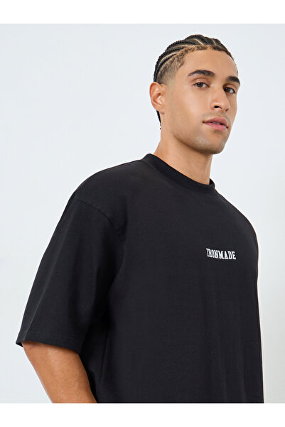 Styli Men Black Oversized Mock Neck Athleisure T-Shirt