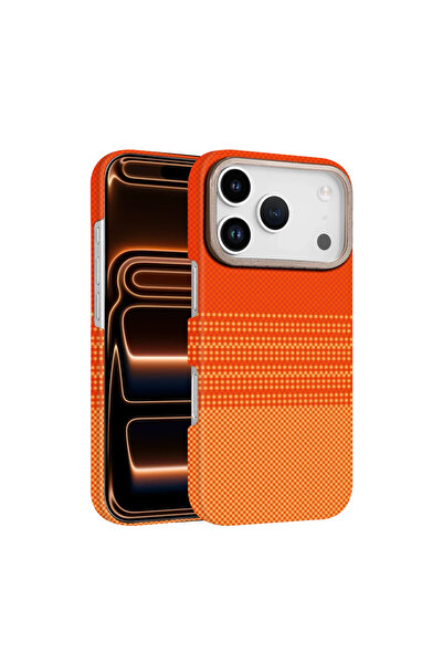 UnDePlus Apple iPhone 17 Pro Kılıf Kevlar Desenli Karbon M-Safe Magnetik Şarj...