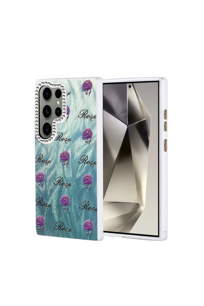 UnDePlus حافظة لهاتف سامسونج جالاكسي S23 الترا، غطاء ذو نمط منقوش ملون ولامع