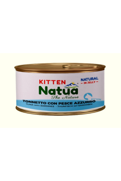 Natua طعام رطب للقطط الصغيرة (قطط صغيرة) تونة مع سردين من ناتوا 85 غرام (7 عب...