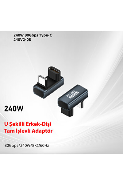 silabor Type-C adaptör USB4, Thunderbolt 5 cihazları için PD240W hızlı şarjı ...
