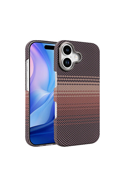 UnDePlus Apple iPhone 17 Kılıf Kevlar Desenli Karbon M-Safe Magnetik Şarj VEG...