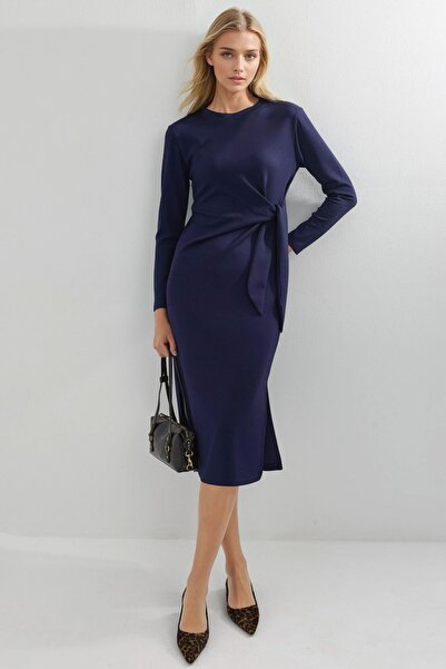 Hiccup Modal Textured Slit Dress Berşan Collection