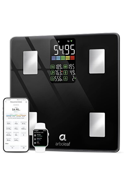 arboleaf ميزان رقمي ذكي عالي الدقة لقياس وزن الجسم ونسبة الدهون في الجسم