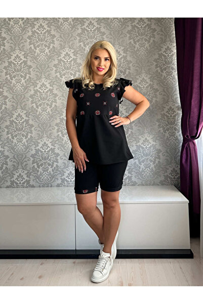 Afrodita Boutique Duo set rhombus ruffles black