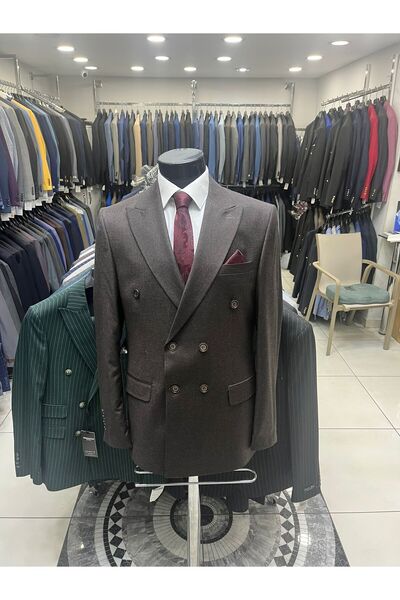 MASSARO Wool Men's Double-Breasted Single Jacket