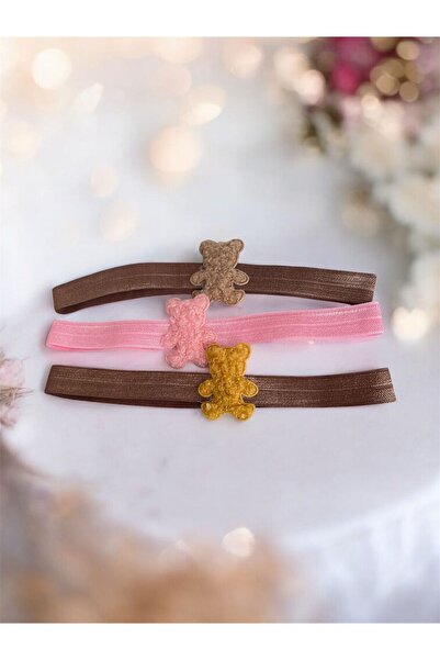 The Cloudish Shop Handmade Baby Headband Bandana 3-Pack Coffee Pink Mustard P...