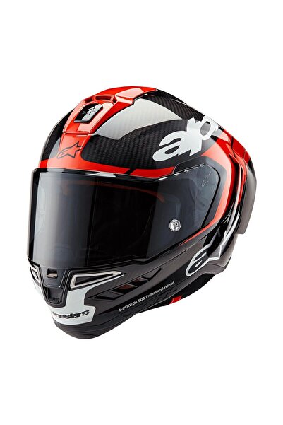 Alpinestars Supertech R10 Carbon Element Spor Motosiklet Kaskı Siyah Kırmızı Beyaz