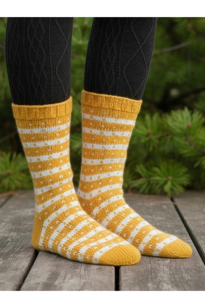 Günebakan Hand Knitted Wool Socks Compatible with Sizes 37-38-39