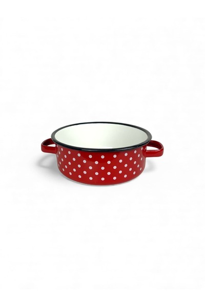 Emailul Medias Red enamel saucepan 18 cm with white dots – without lid