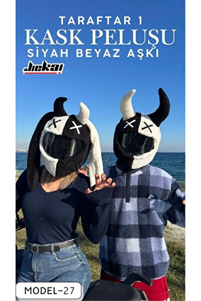 JİEKAİ (ÇİFT KOMBİNİ) KASK PELUŞU VE KASK KILIFI BJK TEK EBAT TARAFTAR MODEL