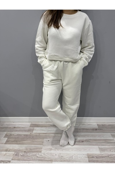 Eylül Spor Regular Fit Regular Fit Basic Thick Fleece Tracksuit Set