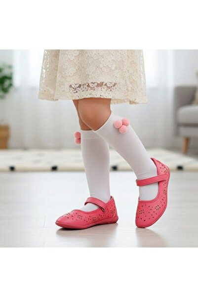 OEM Pantofi casual pentru fete, cu model perforat, ușori și flexibili, branț din piele naturală, H582