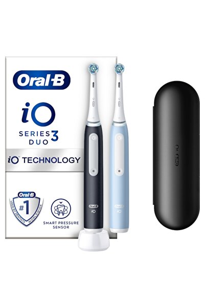 Oral-B iO3 DUO Electric Toothbrush, Smart Pressure Sensor, 3 Modes, 2 Heads, ...