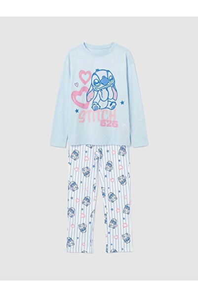 LC Waikiki Stitch Štampano Komplet pidžama za devojčice