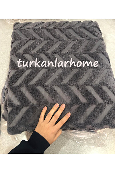 turkanlarhome Süngerli Koltuk Örtüsü Kaymaz Taban Şönil Dokulu Zigzag Desen koyu gri