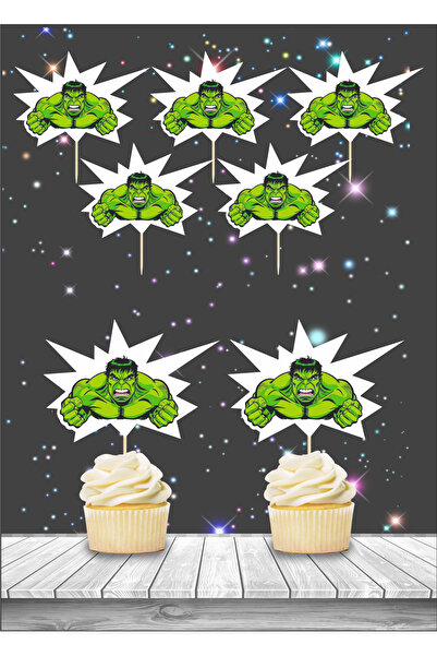 Atölye Doruk 20 قطعة من أعواد تنظيف الأسنان على شكل كعكة عيد ميلاد هالك - زين...