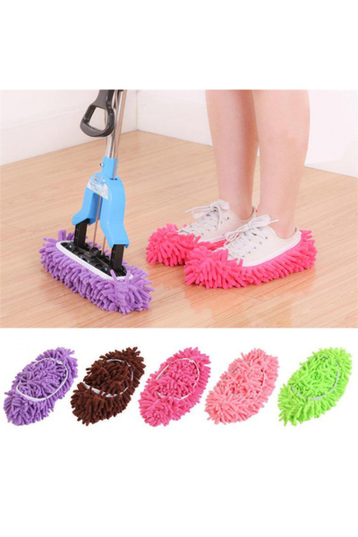 MaffStuff Brown Microfiber Mop House Shoes 17x15 cm
