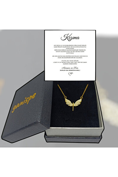 ganispe 14 Şubat Sevgililer Günü Hediyesi ''Kızıma'' Mikail Melek Kolye | Anl...