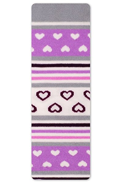 Conte Elegant Șosete pentru copii din bumbac cu model în dungi și inimă, Esli 418 - Gri, 92-98 (14)