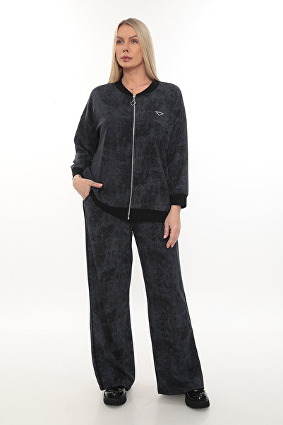 QRUVAZE Antique Modal Bottom Top Set with Embroidery