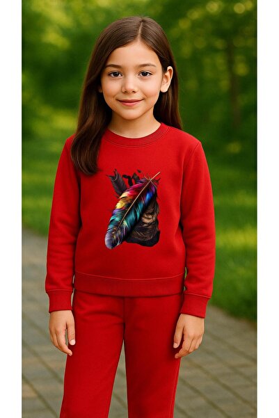 playwear Hanorac de echipă cu imprimeu FEATHER pentru fete și băieți, cu gule...