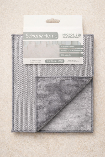 Şahane Pazar قطعة قماش من الألياف الدقيقة مع جانبين من السلك والقماش، قطعة قماش تنظيف فعالة على الوجهين، مجموعة من قطعتين، SHN-1311