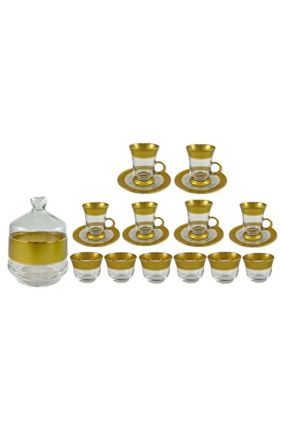 AVCI HOME MAKER 20-Piece Glass Tea Set – Premium Quality Tea Glasses, Coffee Cups, Saucers, and Sugar Bowl – Ele