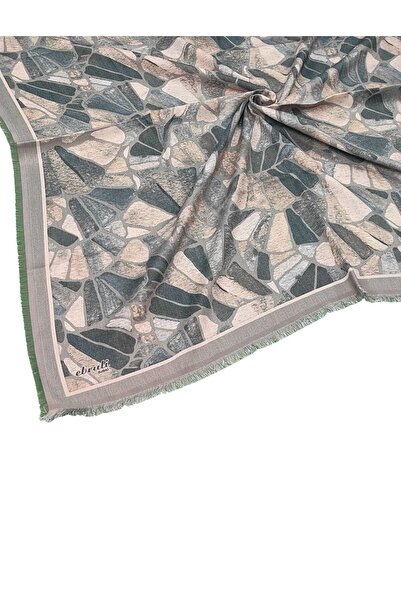 mim eşarp Ebruli Winter Patterned Scarf 95X95 cm