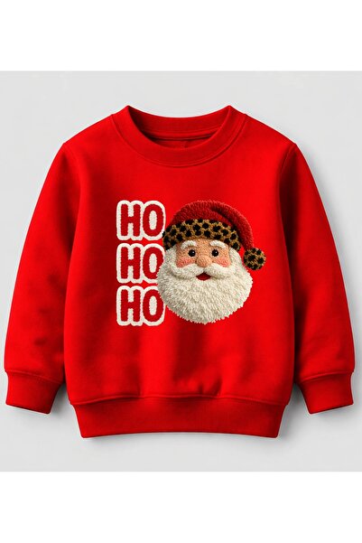Efendioğlu Design Sweatshirt noel baba hohoho baskılı nakış görseli 3iplik şa...