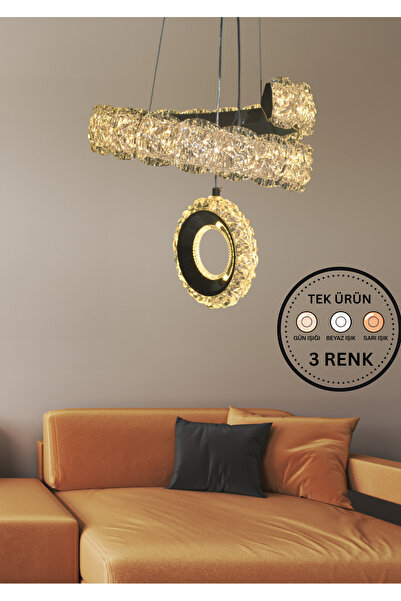 İnnovationLight Modern Kristal LED Halka Detaylı Avize