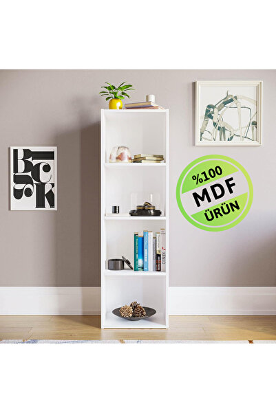 ENG AHŞAP 4 Raflı Kitaplık MDF Çok Amaçlı Raf