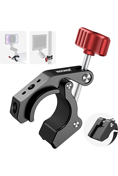 NEEWER مشبك فائق مع قاعدة تثبيت باردة وفتحات لولبية 1/4 بوصة و3/8 بوصة، أقصى ...