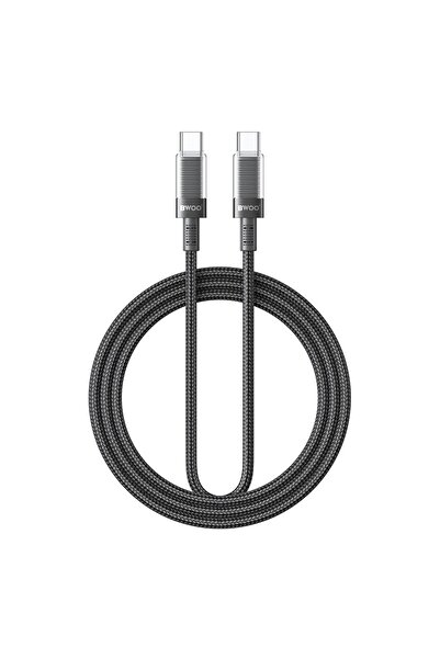 Bwoo كابل شحن ونقل بيانات USB-C إلى USB-C، كابل PD بقوة 60 واط، مضفر من الناي...