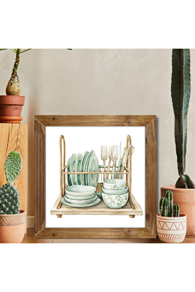 woodhomeworks One Piece Real Wood Framed Decor Τραπέζι τετράγωνο