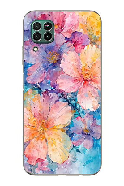 Manitoba Huawei P40 Lite Uyumlu Baskılı Yumuşak Silikon Şeffaf Telefon Kılıfı