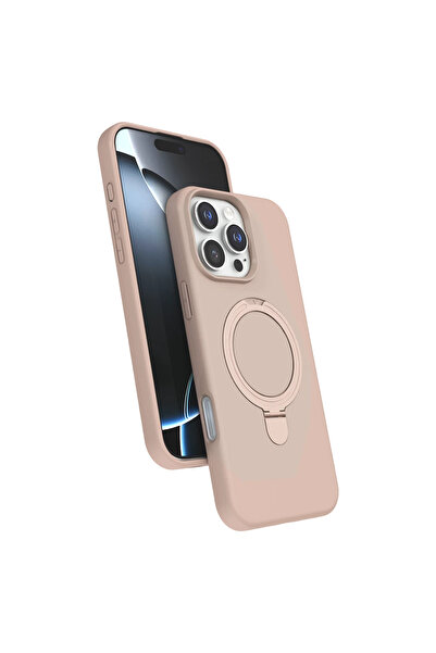 UnDePlus Apple iPhone 16 Pro Max Kılıf Slikon M-safe Şarj Uyumlu Silikon Stan...