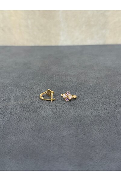 ARSLANTAŞ 1989 8 AYAR ALTIN MOR TAŞLI ÇOCUK KÜPESİ