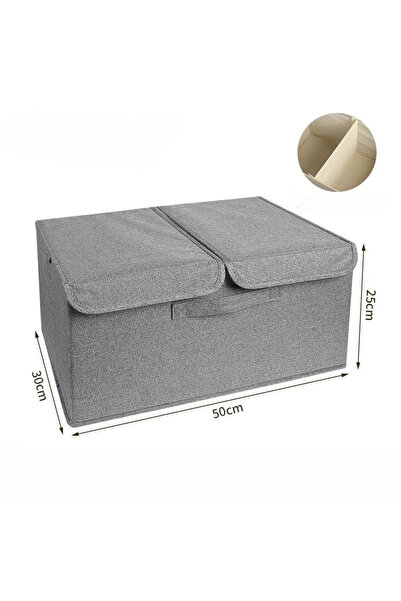 Arabest صندوق تخزين تحت السرير، صندوق تخزين بغطاء مزدوج من قماش أكسفورد، هيكل متين، قابل للطي (رمادي)