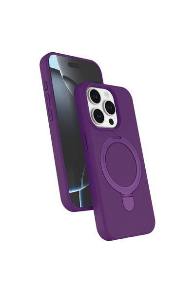 UnDePlus Apple iPhone 14 Pro Max Kılıf Slikon M-safe Şarj Uyumlu Silikon Stan...