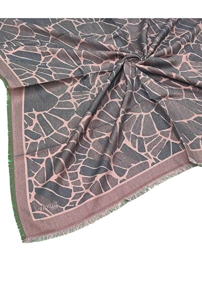 mim eşarp Ebruli Winter Patterned Scarf 95X95 cm