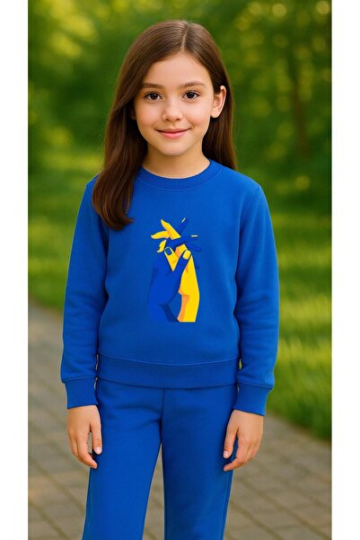 playwear Hanorac de echipă cu imprimeu EL EL pentru fete și băieți, cu gât ro...