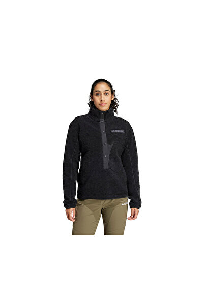 adidas W Terrex Xpl Pile Snap Women's Outdoor Fleece Sweatshirts Black