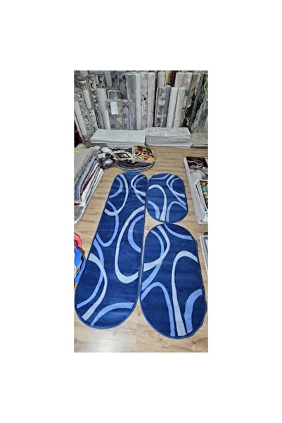 OEM Set of 3 Floral Rugs Black/White