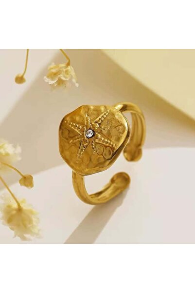 La Notaru, Inel „Coroana Delicată” – R104 oțel inoxidabil, finisaj auriu PVD