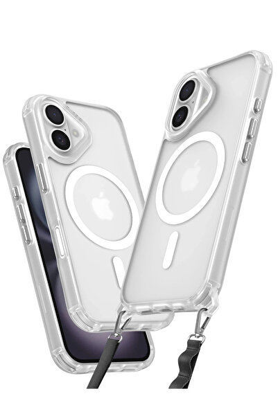 NewFace 1611721747 حافظة آيفون 16 حافظة سيليكون إنكا ماج سيف (152117) - شفافة