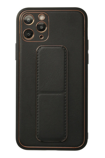 NewFace 1611221747 حافظة آيفون 11 برو من جلد الكوكو مع حامل (162112) - أسود