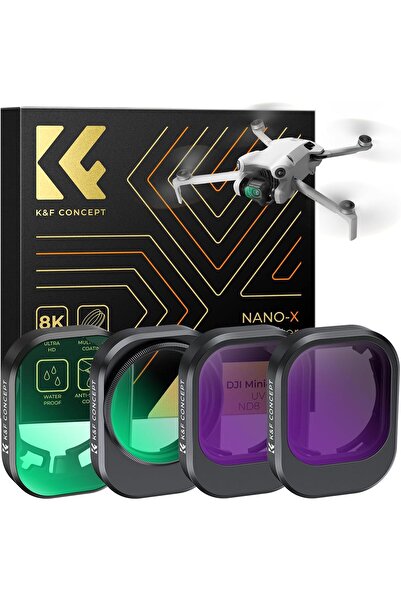 K&F CONCEPT Mini 4 Pro Filter Set, 4 Pieces CPL, UV, ND8, ND16 Filter Compati...